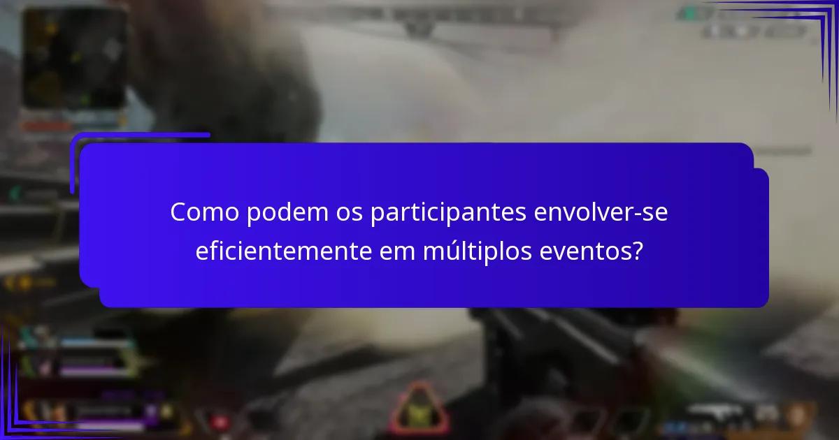 Como podem os participantes envolver-se eficientemente em múltiplos eventos?
