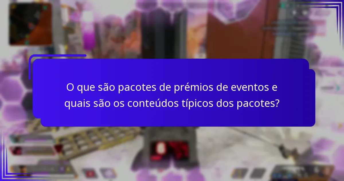 Qual é o feedback da comunidade sobre os pacotes de prémios de eventos?